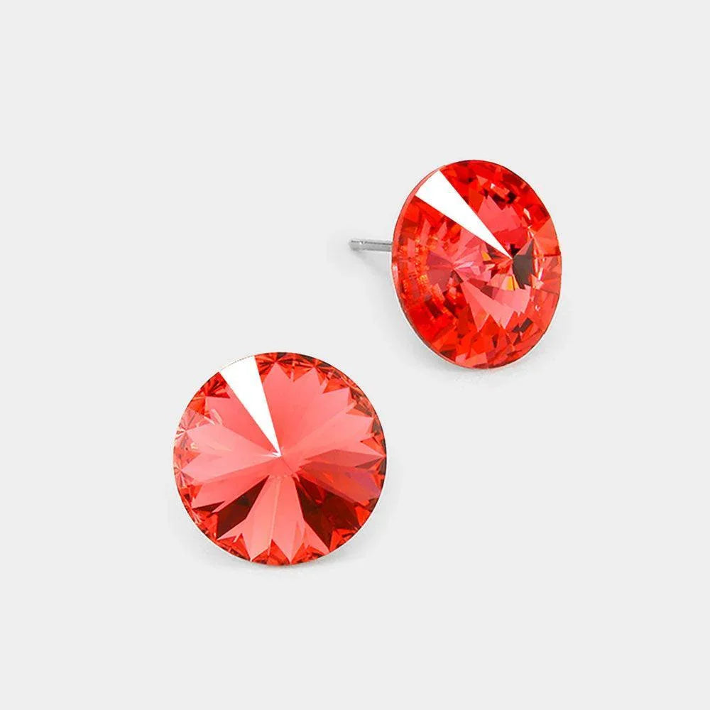 15mm Genuine Crystal Stud Earrings - Jewelry Store by Erik Rayo