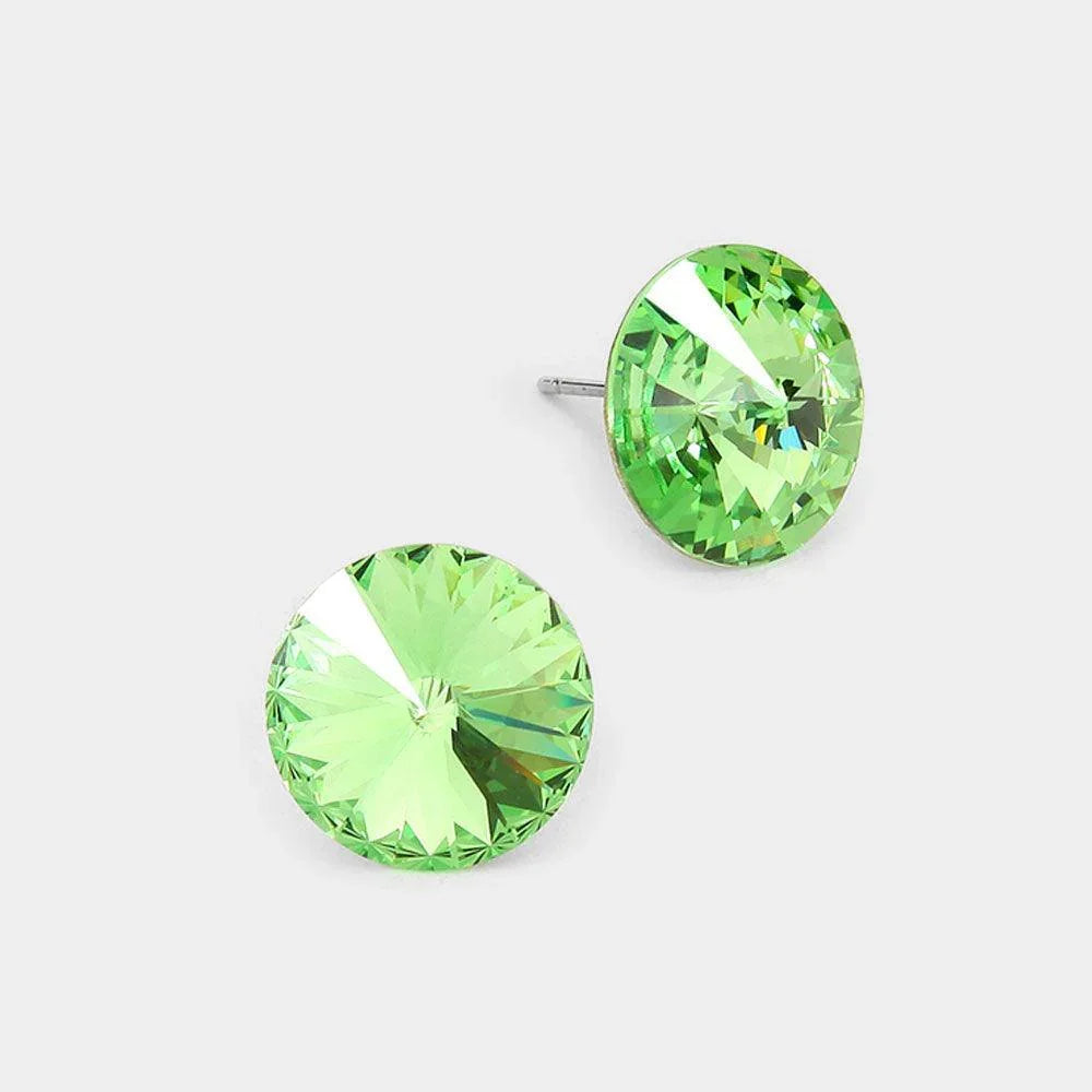 15mm Genuine Crystal Stud Earrings - Jewelry Store by Erik Rayo