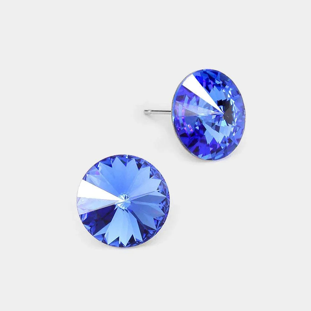 15mm Genuine Crystal Stud Earrings - Jewelry Store by Erik Rayo