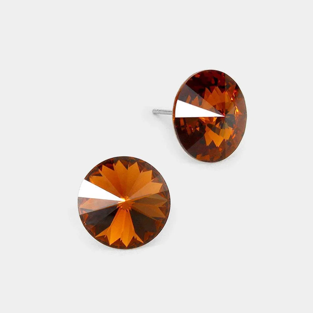 15mm Genuine Crystal Stud Earrings - Jewelry Store by Erik Rayo