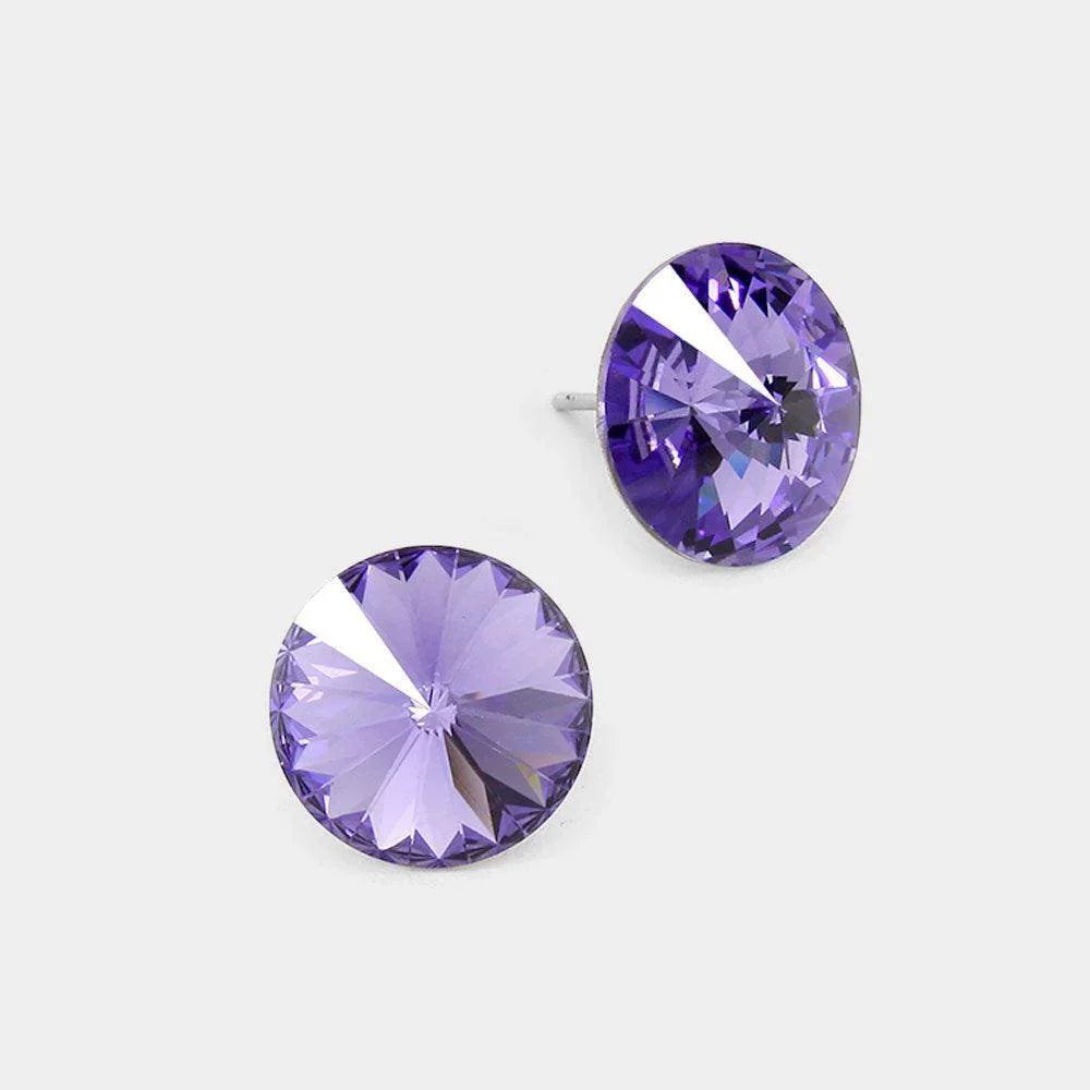 15mm Genuine Crystal Stud Earrings - Jewelry Store by Erik Rayo