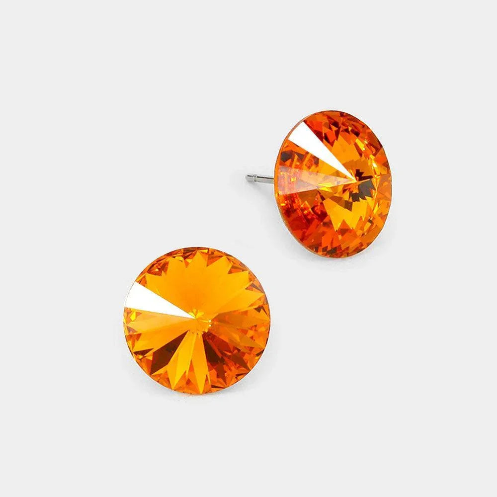 15mm Genuine Crystal Stud Earrings - Jewelry Store by Erik Rayo