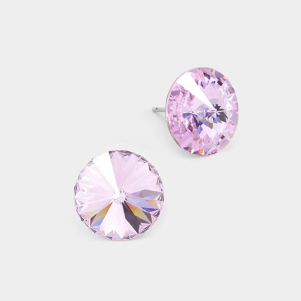 Violet 15mm Genuine Crystal Stud Earrings