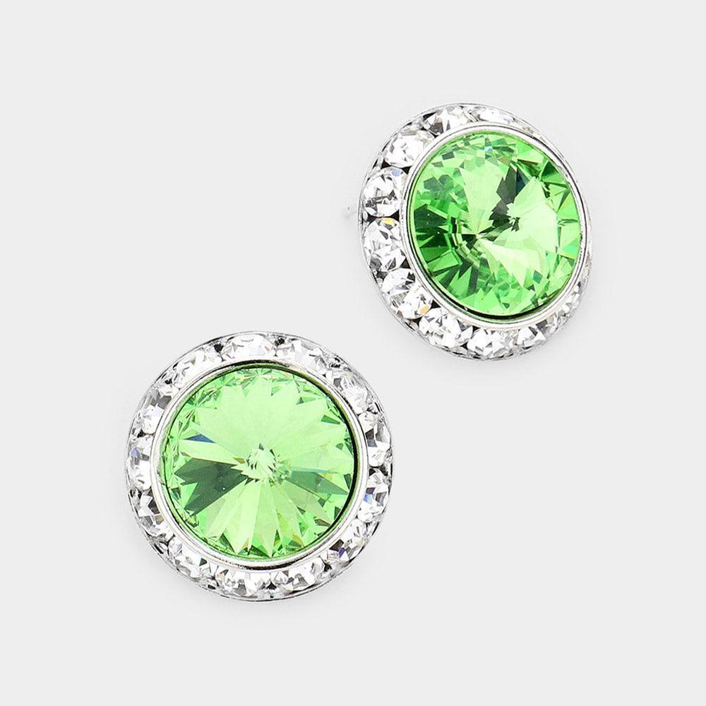 Rivoli Cut Genuine Crystal Round Stud Earrings - Jewelry Store by Erik Rayo