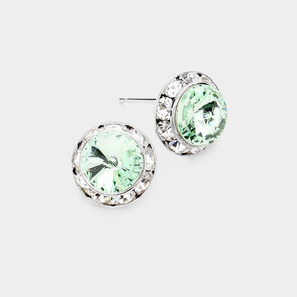 Rivoli Cut Genuine Crystal Round Stud Earrings - Jewelry Store by Erik Rayo