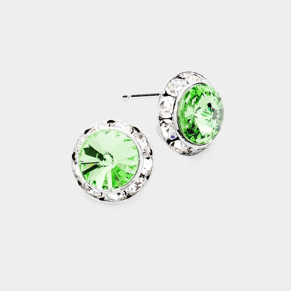 Rivoli Cut Genuine Crystal Round Stud Earrings - Jewelry Store by Erik Rayo