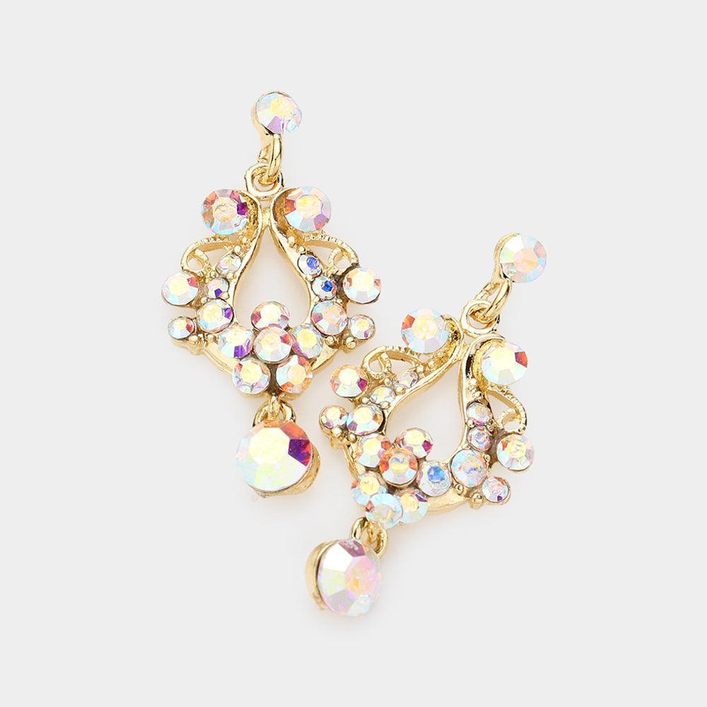 Gold Genuine Crystal Chandelier Earrings - Jewelry Store by Erik Rayo
