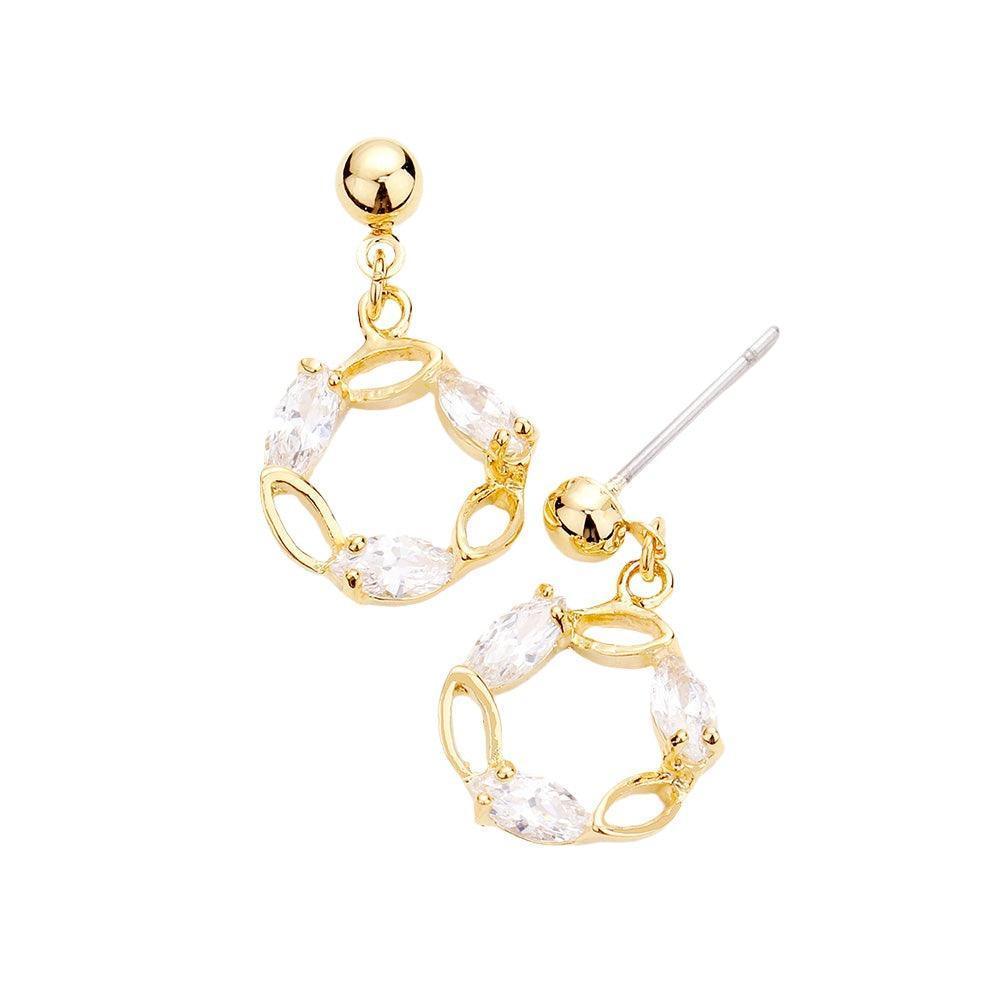 Gold WhimsiRing Cubic Zirconia Earrings - Jewelry Store by Erik Rayo