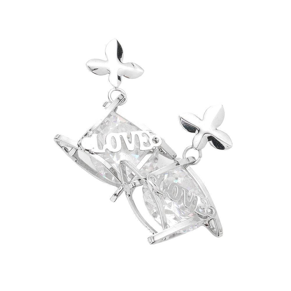Love Crystal Cubic Zirconia CZ Earrings - Jewelry Store by Erik Rayo