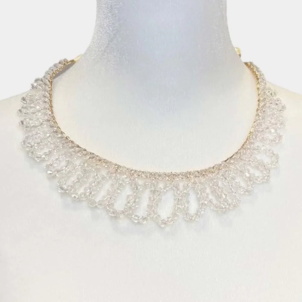 Gold Bicone Beaded Bun Wrap Headpiece / Necklace - Jewelry Store by Erik Rayo