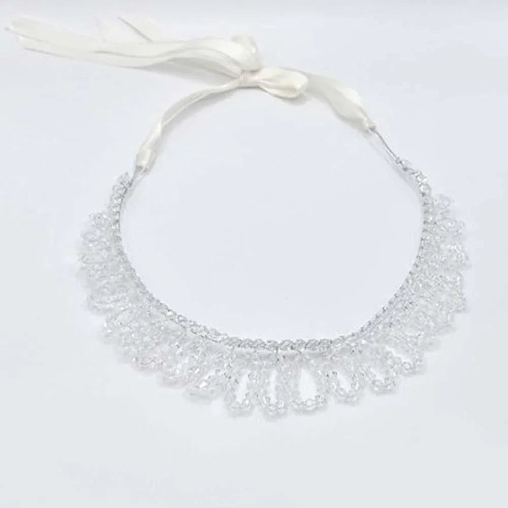 Silver Bicone Beaded Bun Wrap Headpiece / Necklace - Jewelry Store by Erik Rayo