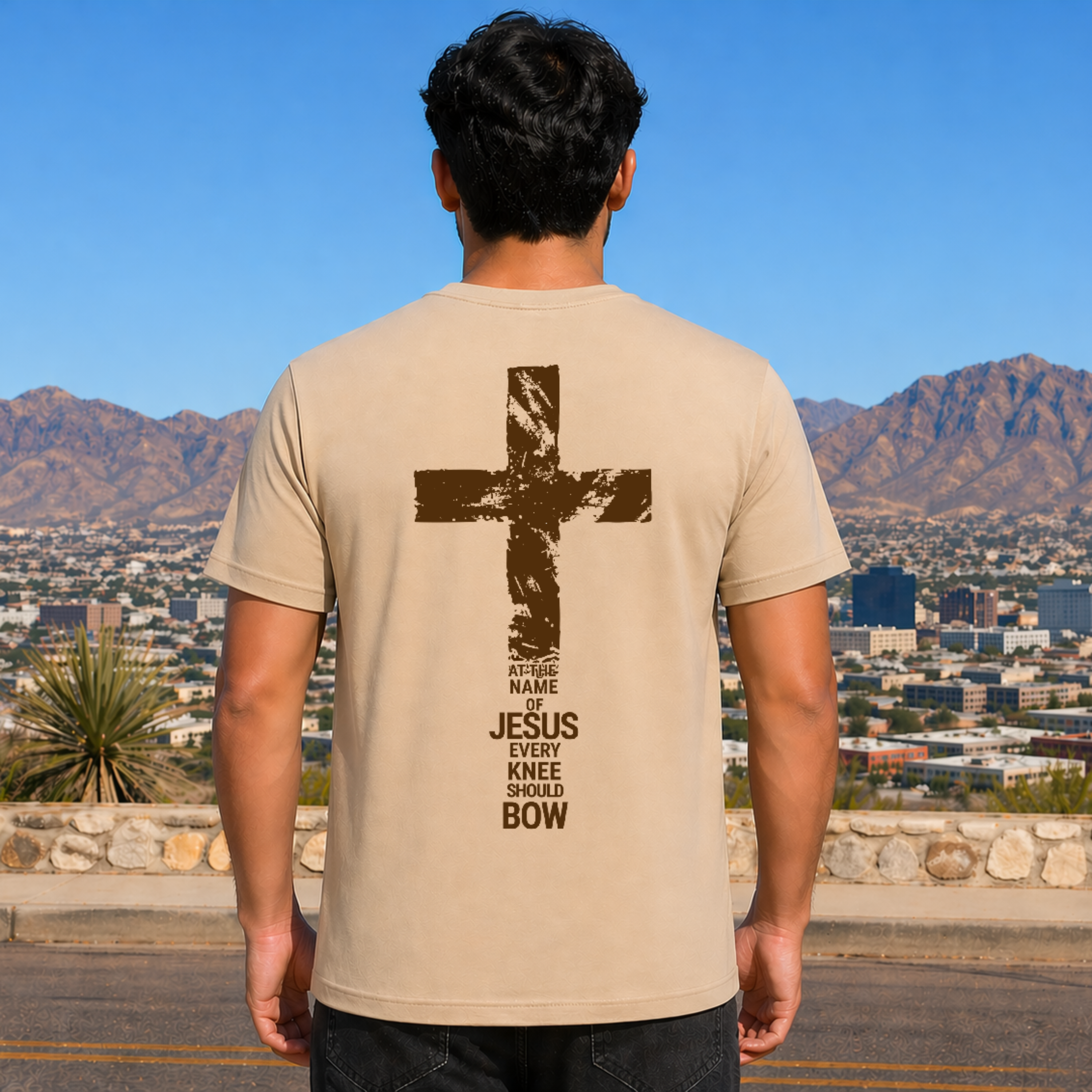 He is Risen Beige Christian Shirt for Men and Women Unisex Sizes S-4XL