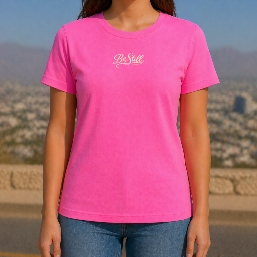 Be Still Pink Christian Shirt for Women with Butterflies Unisex Sizes S-4XL