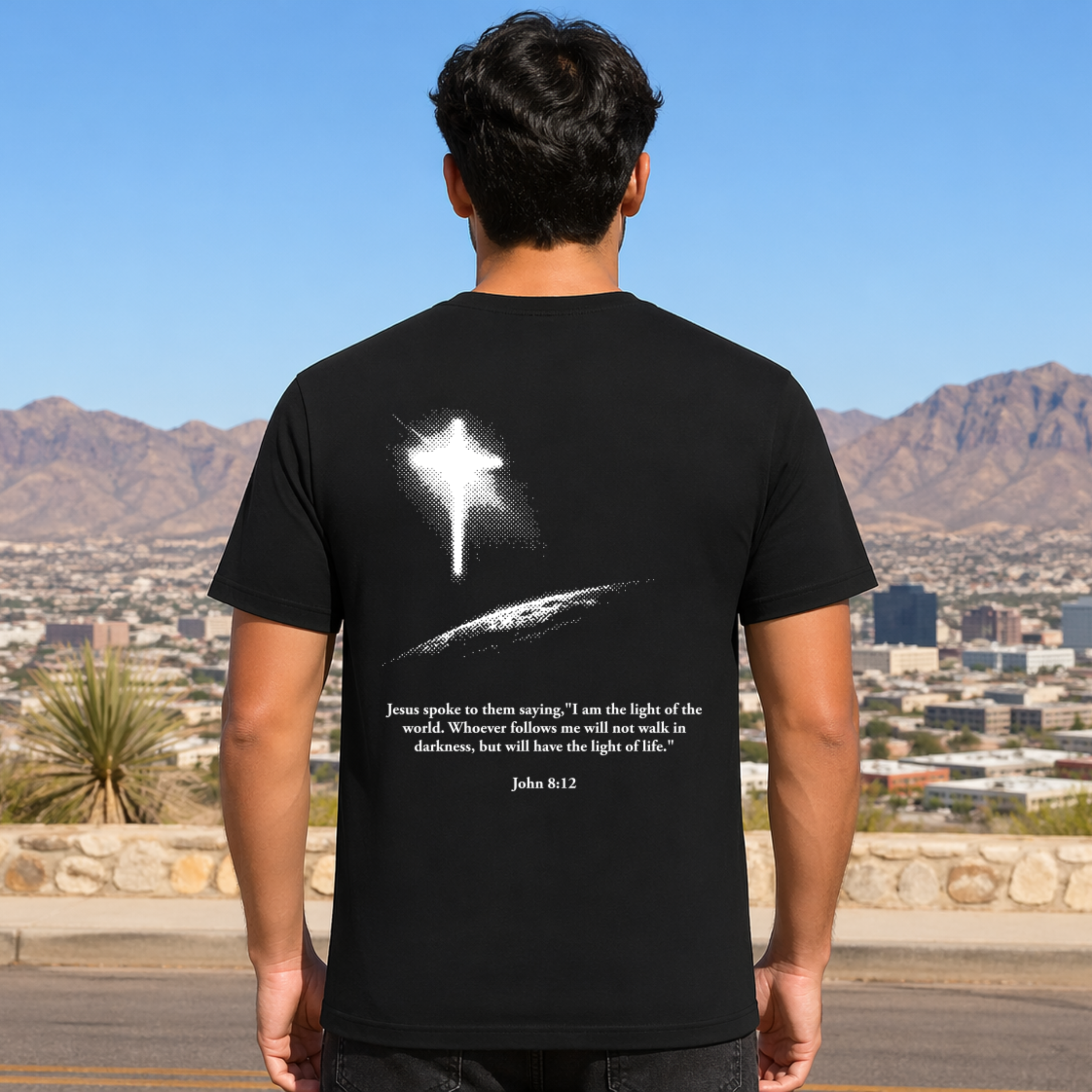 Let There Be Light Black Christian Shirt for Men and Women Unisex Sizes S-4XL