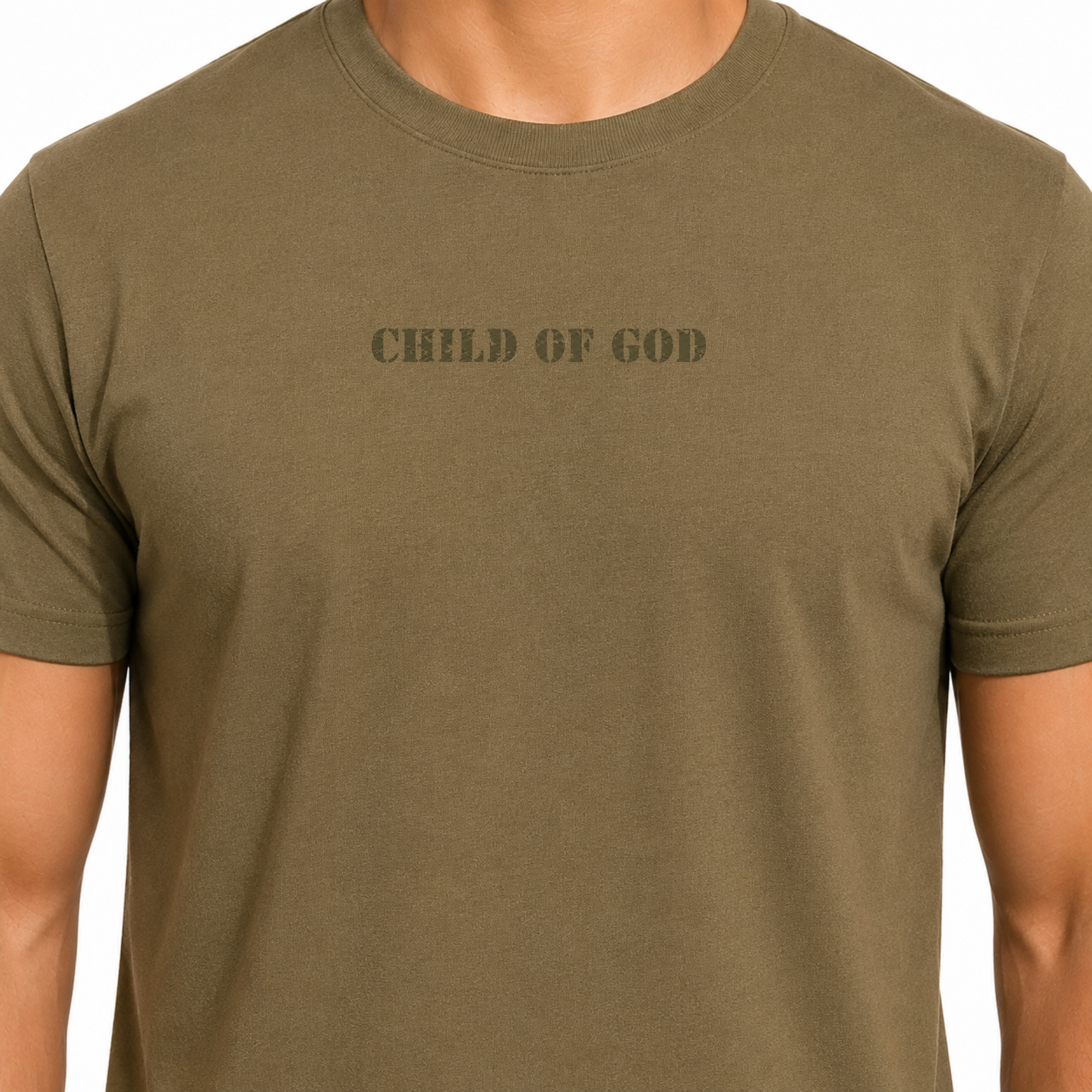 Child of God Christian Shirt in Coyote Brown Military Green Sizes S-3XL