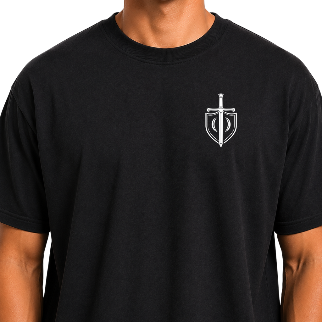 Christian Shirt Christ is King with Cross Oversized Fit Heavy Cotton S-3XL