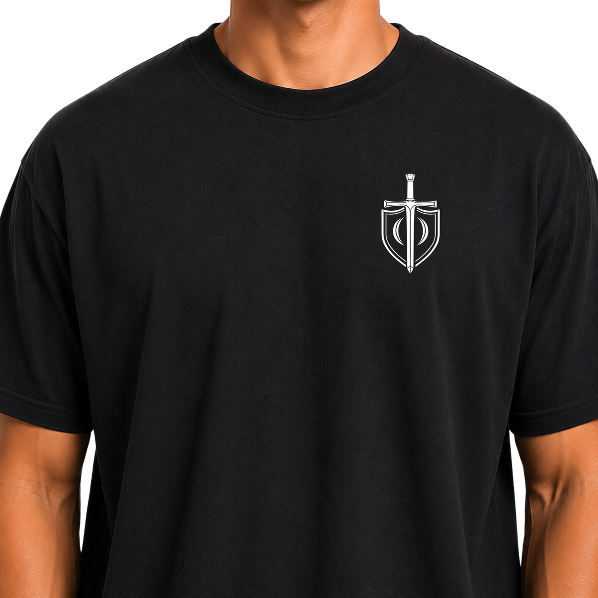 Christian Shirt Christ is King with Cross Oversized Fit Heavy Cotton S-3XL