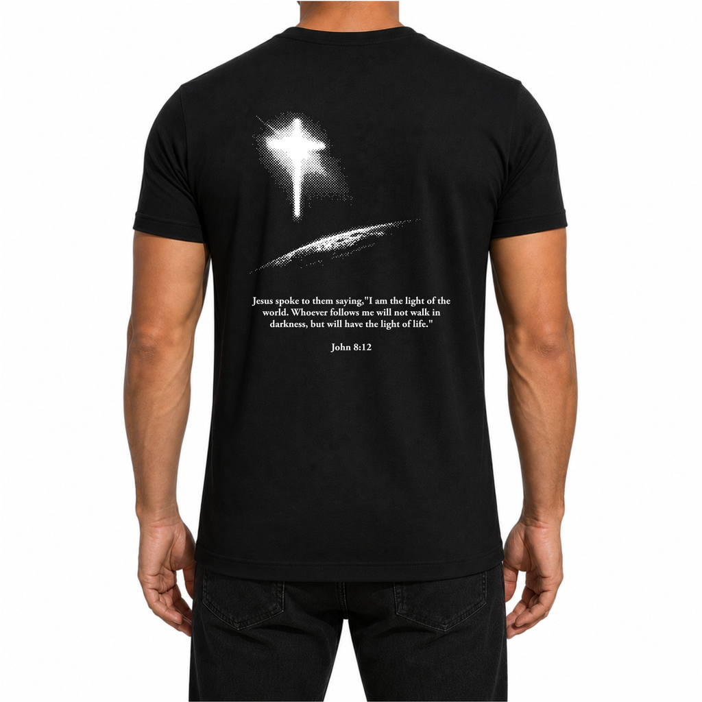 Let There Be Light Black Christian Shirt for Men and Women Unisex Sizes S-4XL