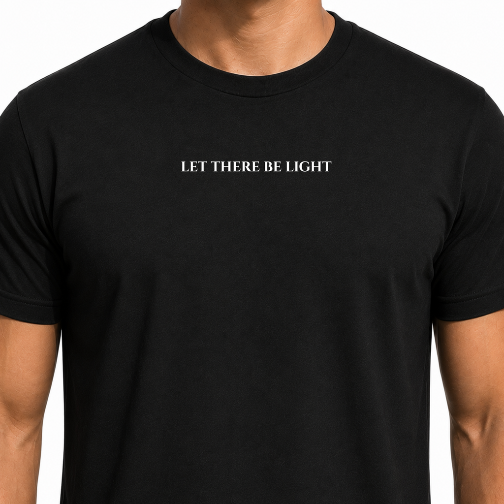 Let There Be Light Black Christian Shirt for Men and Women Unisex Sizes S-4XL