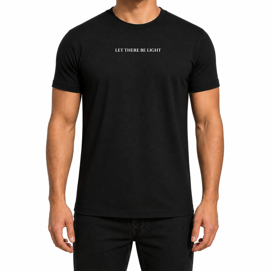 Let There Be Light Black Christian Shirt for Men and Women Unisex Sizes S-4XL