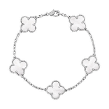 Load image into Gallery viewer, Real Solid 925 Silver Clover Bracelets Adjustable 7&quot; - 8&quot; - Available in Black, Gold, Pink, Green, and More
