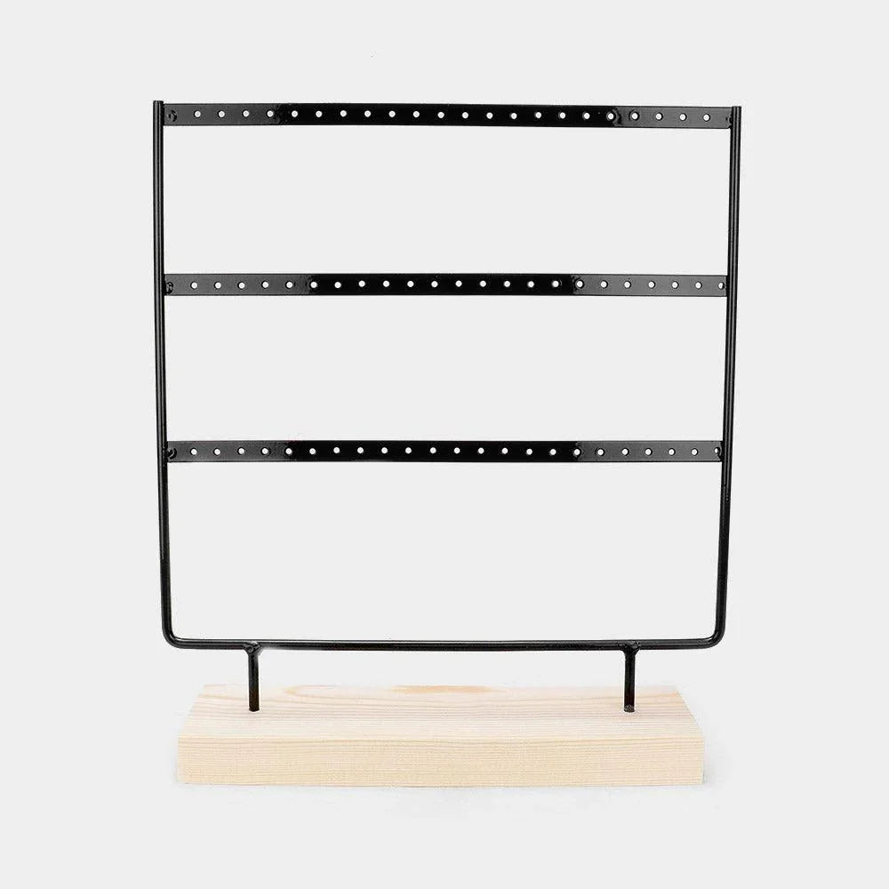 Black 3 Row Earrings Display Stand Rack - Jewelry Store by Erik Rayo