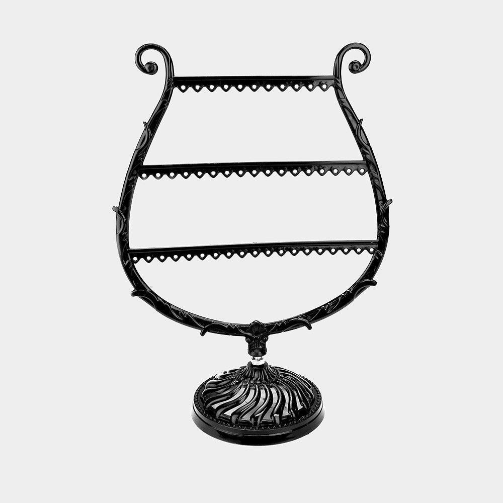 Black 3 Row Earring Display Stand Rack - Jewelry Store by Erik Rayo