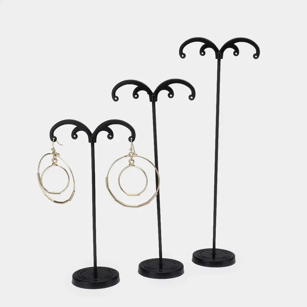Black 3PCS - T Bar Iron Earring Display Stands Holder Organizer - Jewelry Store by Erik Rayo