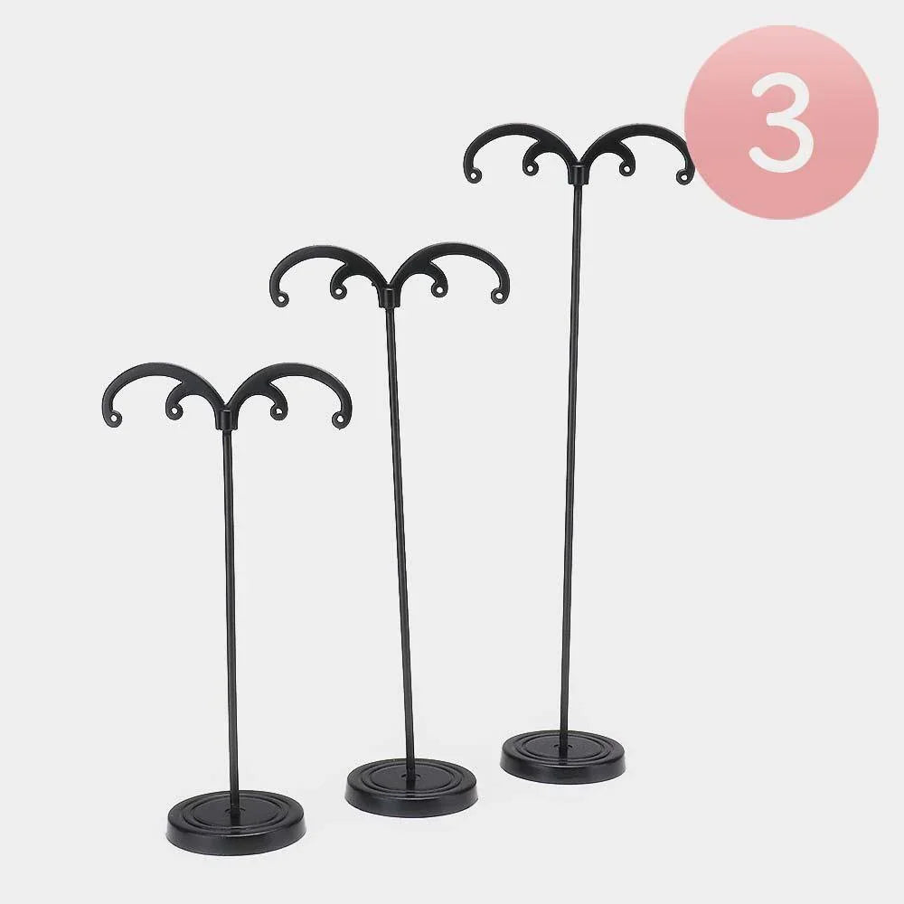 Black 3PCS - T Bar Iron Earring Display Stands Holder Organizer - Jewelry Store by Erik Rayo