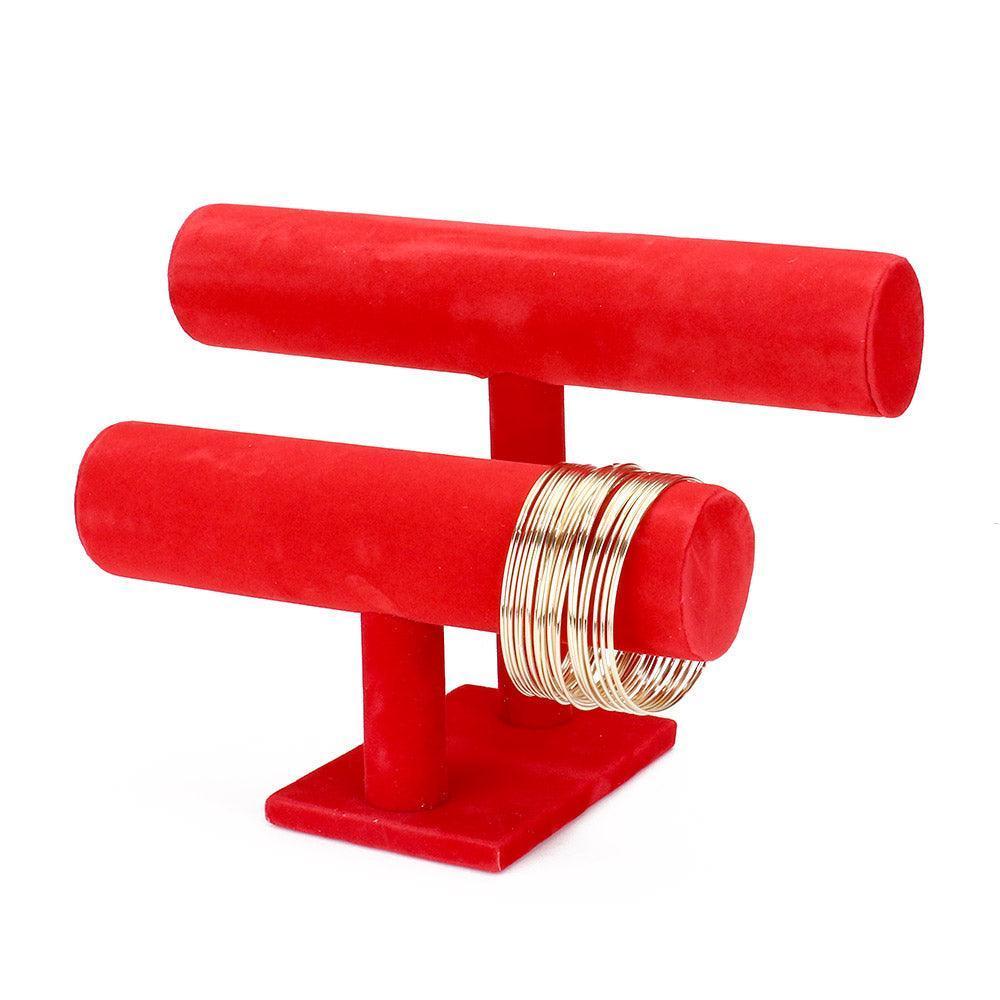 Red Velvet Tbar Jewelry Display Stand - Jewelry Store by Erik Rayo