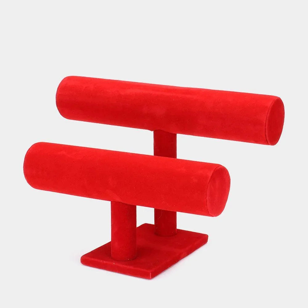 Red Velvet Tbar Jewelry Display Stand - Jewelry Store by Erik Rayo