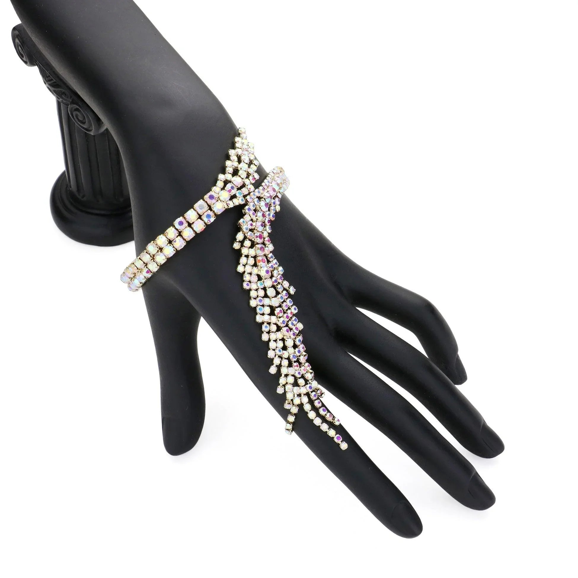 Silver Rhinestone Paved Adjustable Evening Bracelet - Jewelry Store by Erik Rayo