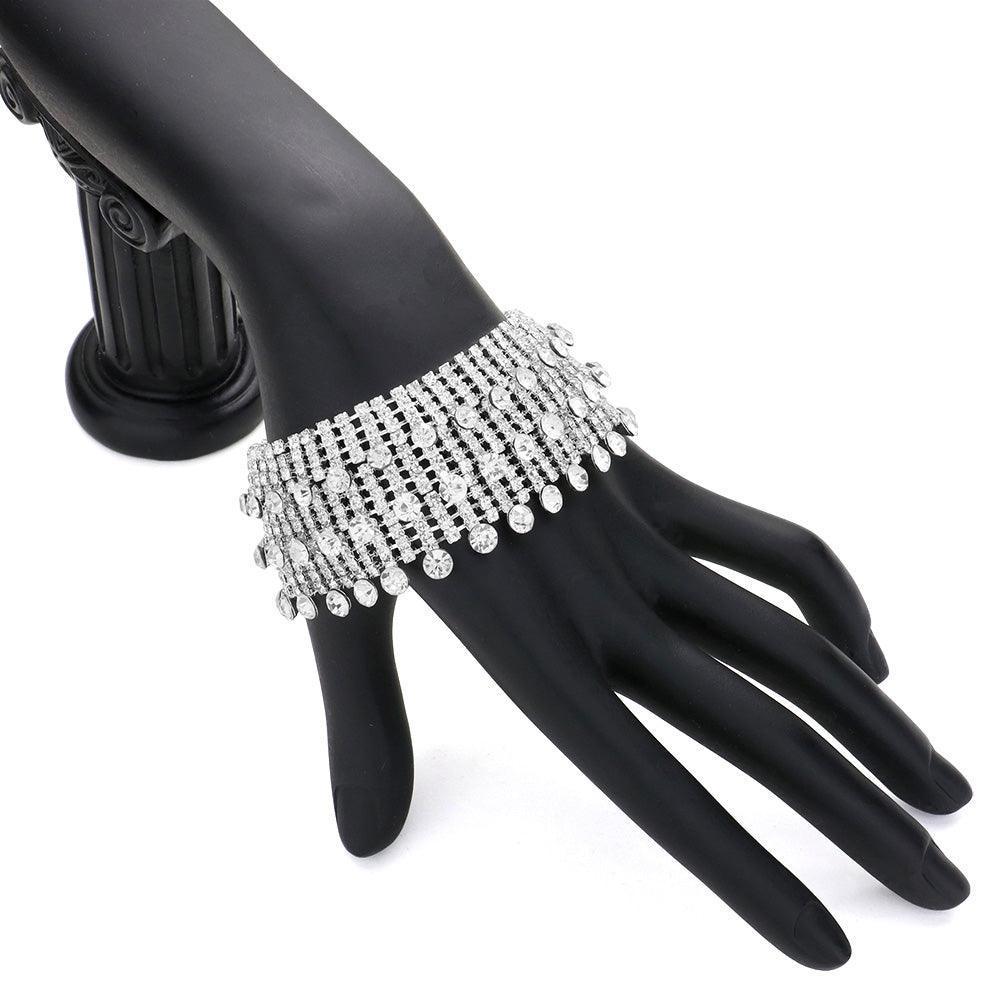 Silver Rhinestone Evening Bracelet - Jewelry Store by Erik Rayo