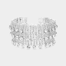 Load image into Gallery viewer, Silver Rhinestone Evening Bracelet
