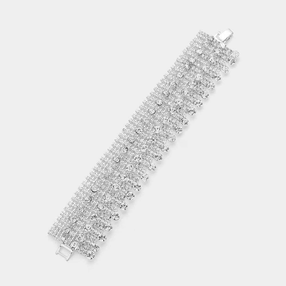 Silver Rhinestone Evening Bracelet - Jewelry Store by Erik Rayo