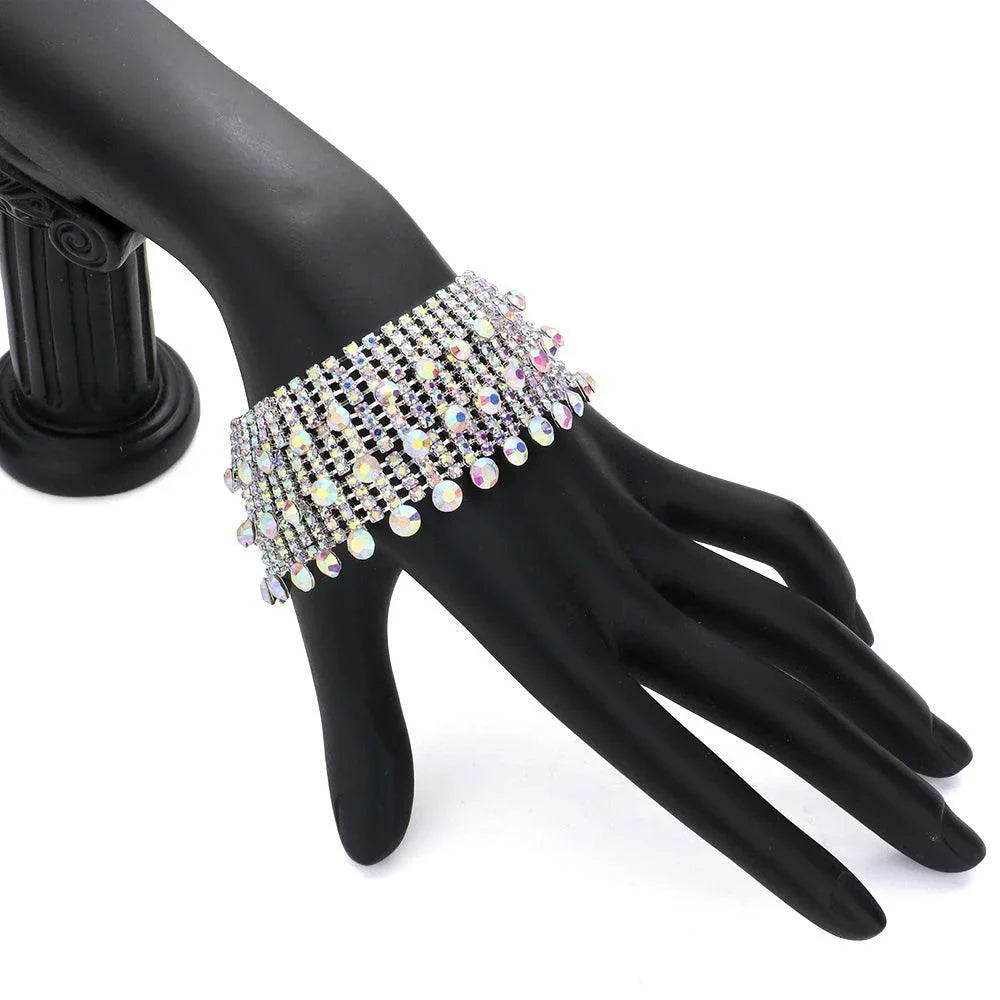 Silver Rhinestone Evening Bracelet - Jewelry Store by Erik Rayo