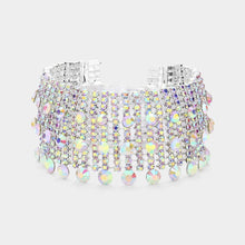 Load image into Gallery viewer, Silver Rhinestone Evening Bracelet
