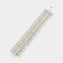 Load image into Gallery viewer, Silver Rhinestone Evening Bracelet
