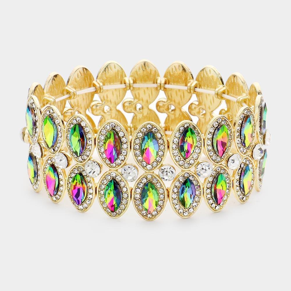 Marquise Stone Accented Stretch Evening Bracelet - Jewelry Store by Erik Rayo