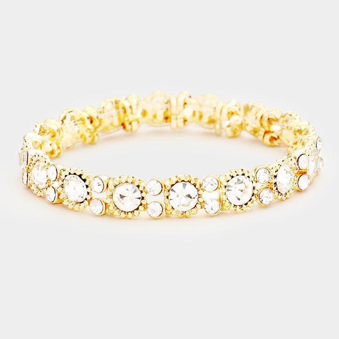 Clear Bubbly Crystal Round Evening Bracelet - Jewelry Store by Erik Rayo