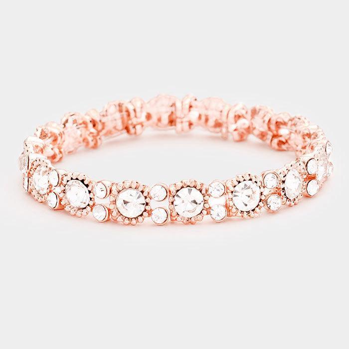 Clear Bubbly Crystal Round Evening Bracelet