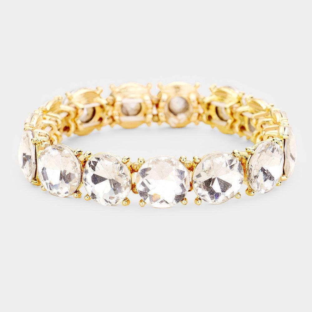 Clear Crystal Round Stretch Evening Bracelet - Jewelry Store by Erik Rayo