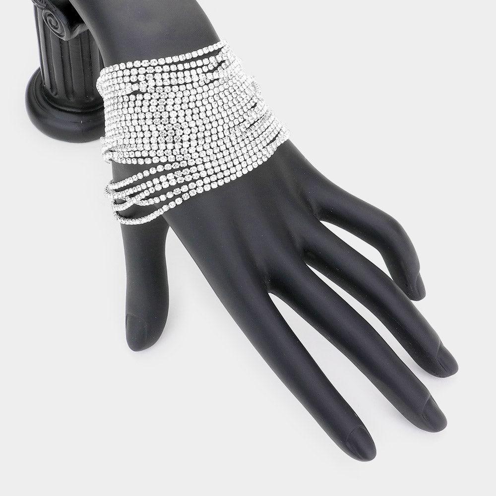 Multi Layered Rhinestone Evening Bracelet - Jewelry Store by Erik Rayo