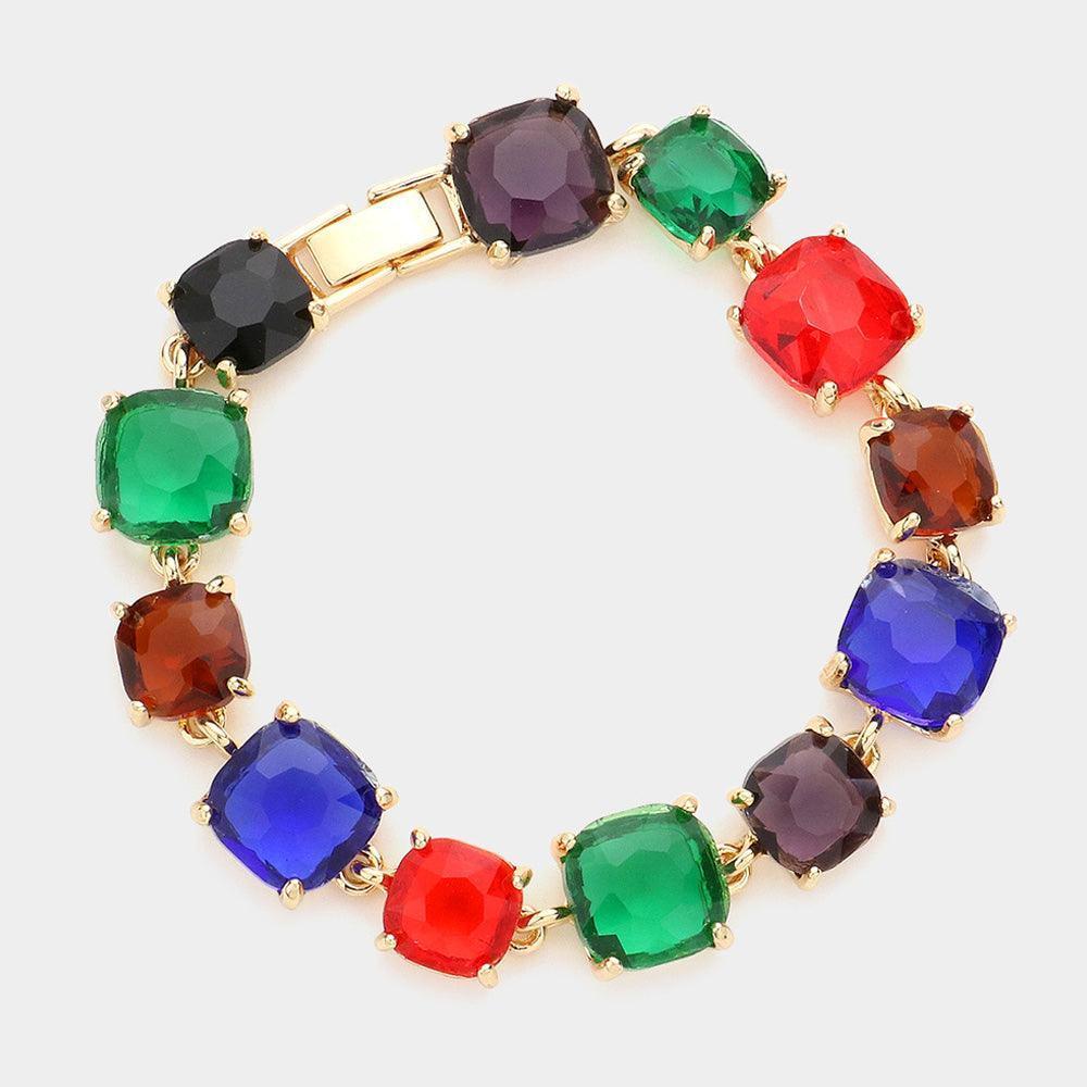 Cushion Square Stone Link Evening Bracelet - Jewelry Store by Erik Rayo