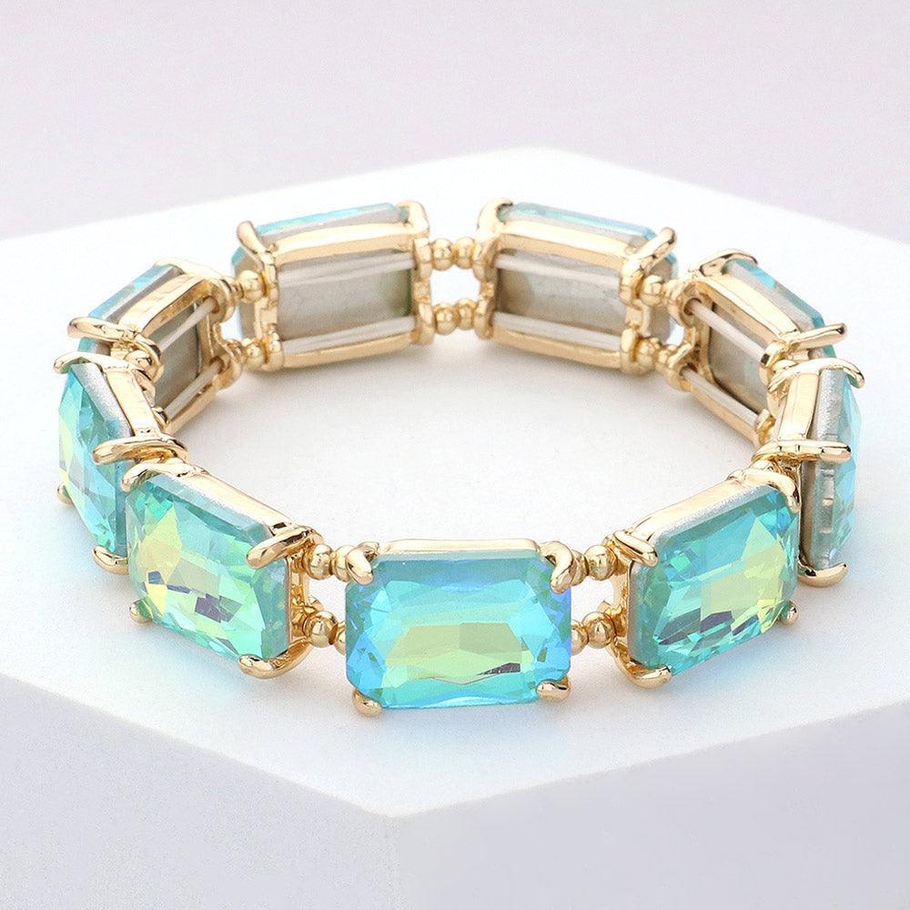 Emerald Cut Stone Stretch Evening Bracelet - Jewelry Store by Erik Rayo