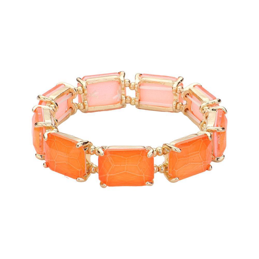 Emerald Cut Stone Stretch Evening Bracelet - Jewelry Store by Erik Rayo