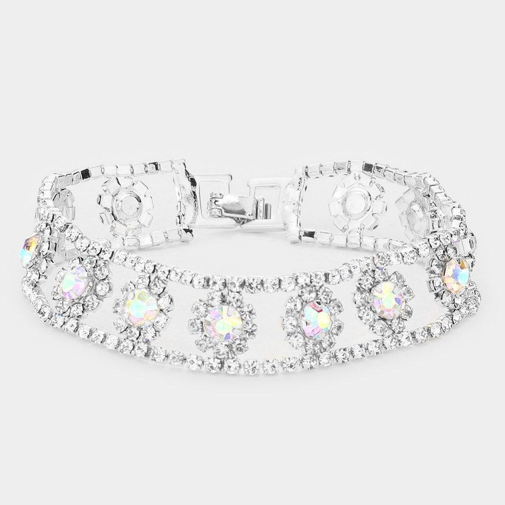 Silver Crystal Rhinestone Evening Bracelet - Jewelry Store by Erik Rayo