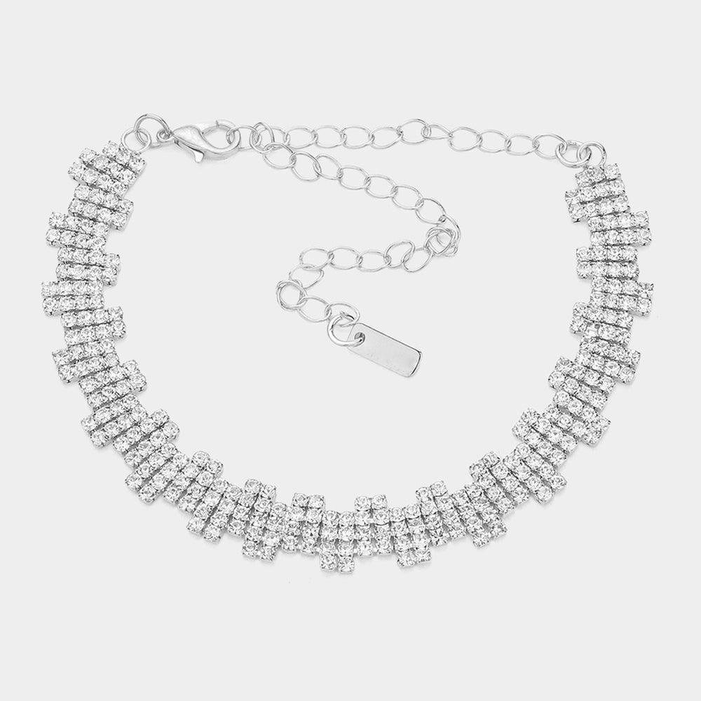 Clear Rhinestone Paved Evening Bracelet - Jewelry Store by Erik Rayo