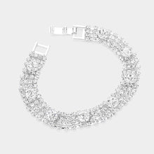 Load image into Gallery viewer, Round Stone Pointed Rhinestone Paved Evening Bracelet
