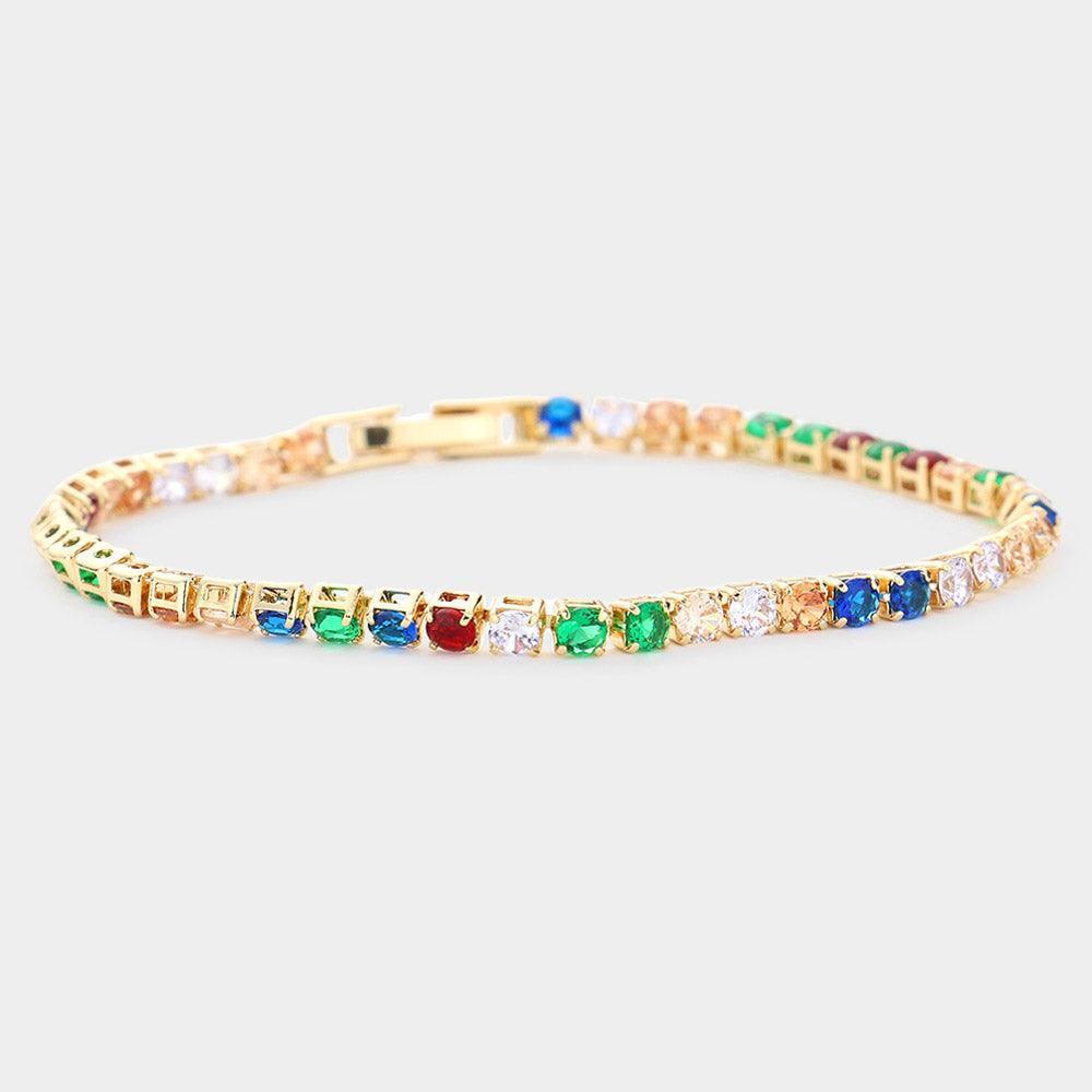 Brass Metal Tennis Evening Bracelet - Jewelry Store by Erik Rayo